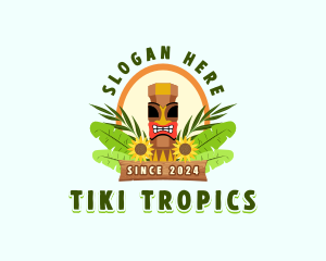 Tiki Tribal Mask logo design