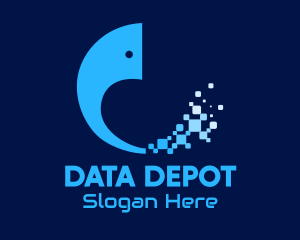 Blue Data Elephant logo design