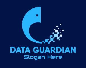 Blue Data Elephant logo design