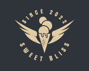 Retro Ice Cream Wings logo