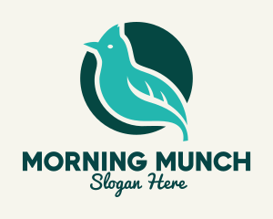 Blue Bird Perched logo design