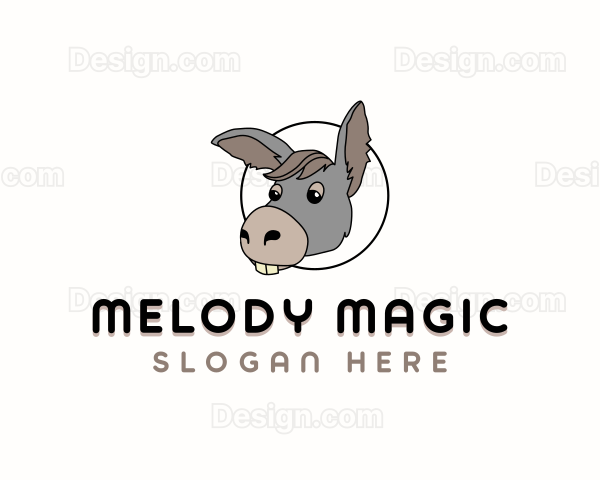 Donkey Animal Cartoon Logo