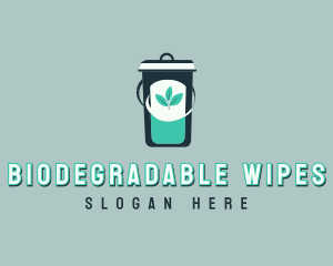 Leaf Trash Bin Disposal logo design