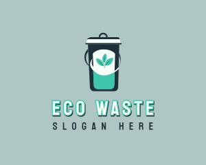 Leaf Trash Bin Disposal logo design