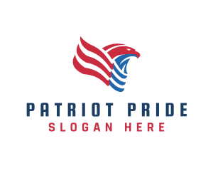 Patriotic Eagle Flag logo design