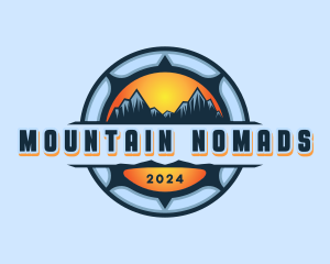 Mountain Travel Compass Voyage logo design