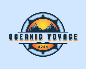 Mountain Travel Compass Voyage logo design