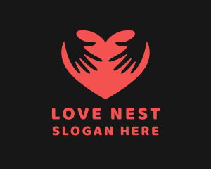 Red Love Hands logo design