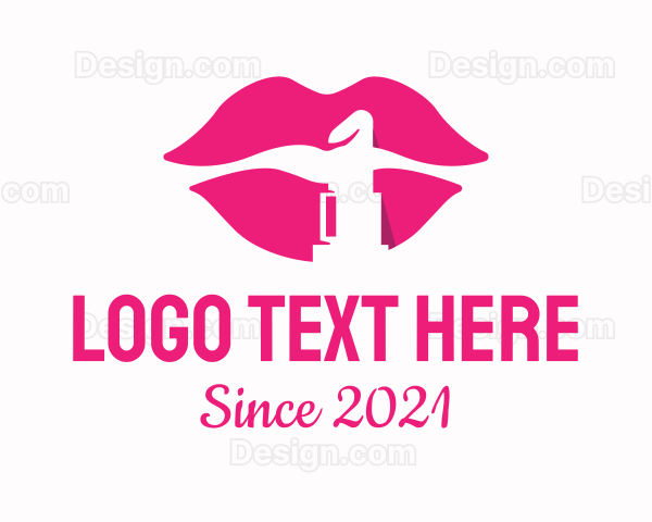 Pink Lipstick Silhouette Logo