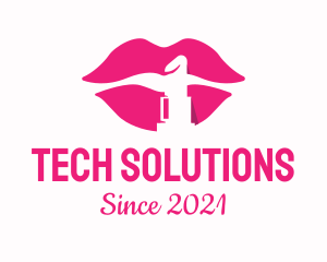 Pink Lipstick Silhouette logo