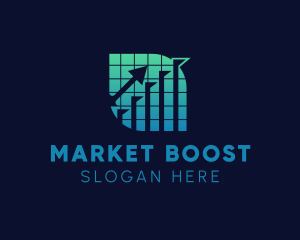 Gradient Stock Market Arrow logo
