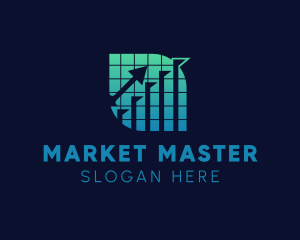 Gradient Stock Market Arrow logo design