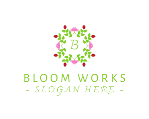 Beauty Floral Wreath logo design