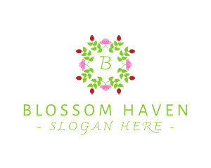 Beauty Floral Wreath logo design