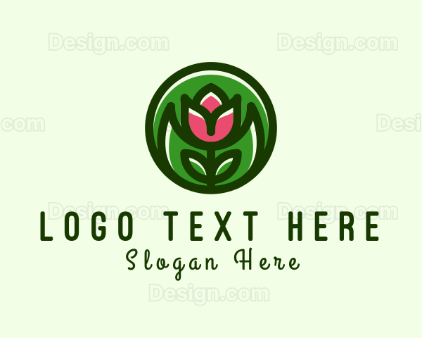 Tulip Flower Gardening Logo