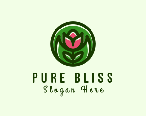 Tulip Flower Gardening Logo