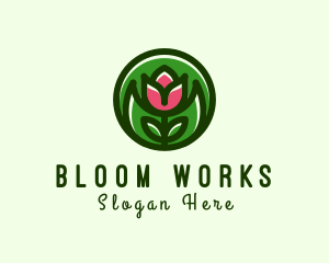 Tulip Flower Gardening logo design