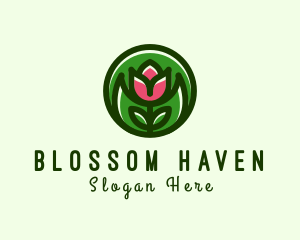 Tulip Flower Gardening logo design
