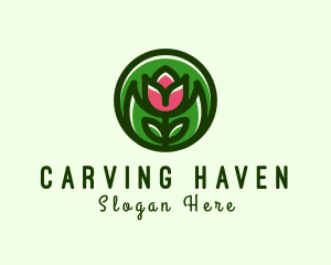 Tulip Flower Gardening logo design