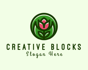 Tulip Flower Gardening logo design