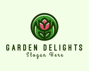 Tulip Flower Gardening logo design