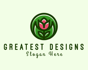 Tulip Flower Gardening logo design