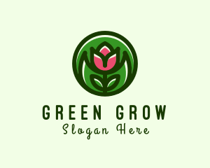 Tulip Flower Gardening logo design