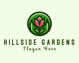 Tulip Flower Gardening logo design