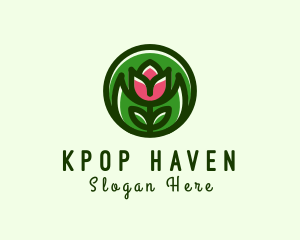 Tulip Flower Gardening logo design