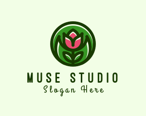 Tulip Flower Gardening logo design