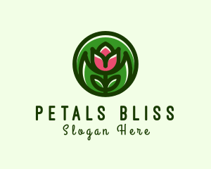 Tulip Flower Gardening logo design