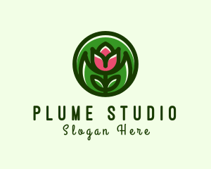 Tulip Flower Gardening logo design