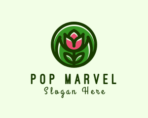 Tulip Flower Gardening logo design