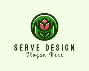 Tulip Flower Gardening logo design