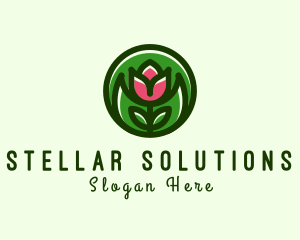 Tulip Flower Gardening logo design