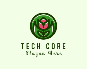 Tulip Flower Gardening logo design