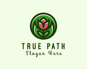 Tulip Flower Gardening logo design