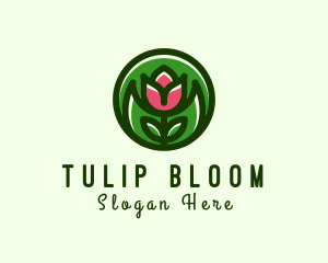 Tulip Flower Gardening logo design