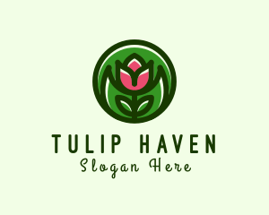 Tulip Flower Gardening logo design