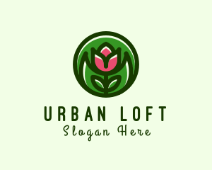 Tulip Flower Gardening logo design