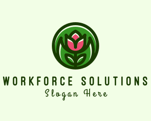 Tulip Flower Gardening logo design