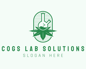 Marijuana Lab Flask logo design