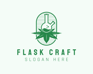 Marijuana Lab Flask logo design