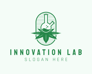 Marijuana Lab Flask logo design