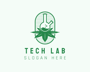 Marijuana Lab Flask logo design