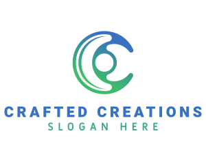 Gradient Crescent C logo design