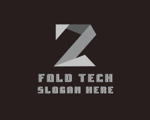 Origami Fold Structure Letter Z logo