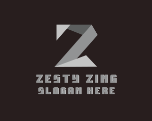 Origami Fold Structure Letter Z logo design