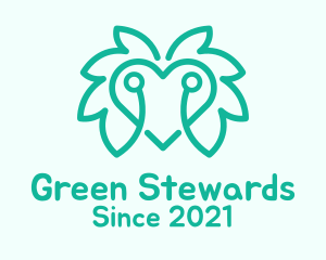 Green Organic Heart logo design