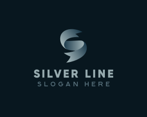 Silver Ribbon Letter S logo design